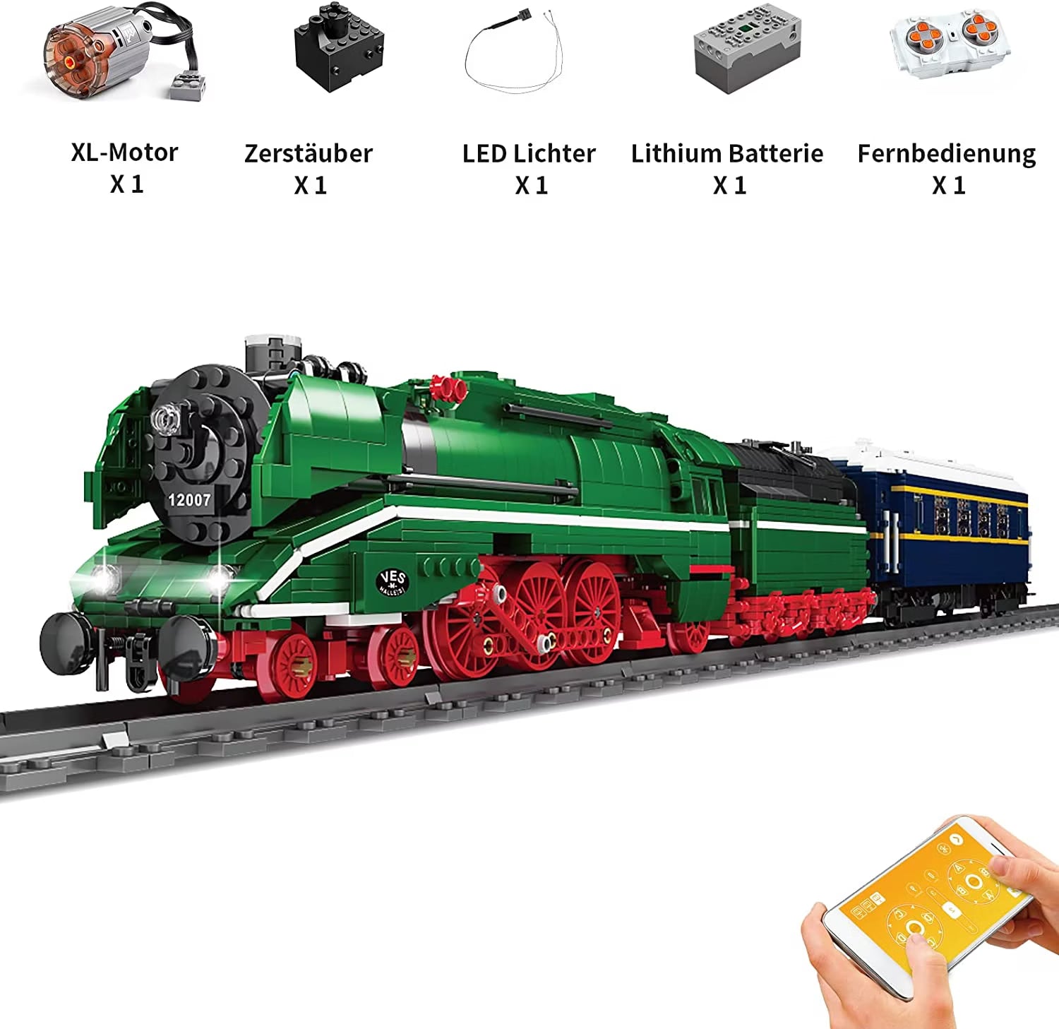 Mould King 12007 – German Express Dampflokomotive RC