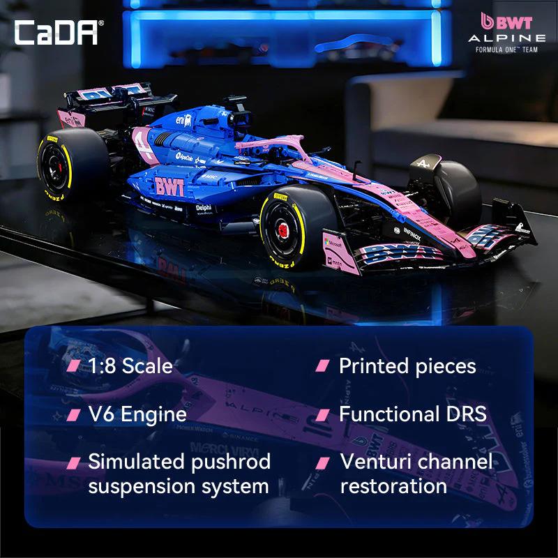 CaDA BWT Alpine F1 A525 (C64012W) – 2.173 Teile | 1:8 Klemmbaustein-Modell