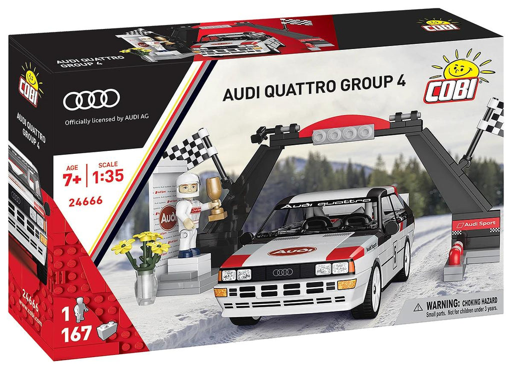 COBI Audi Quattro Gruppe 4 24666 – Modell mit Diorama Frontansicht